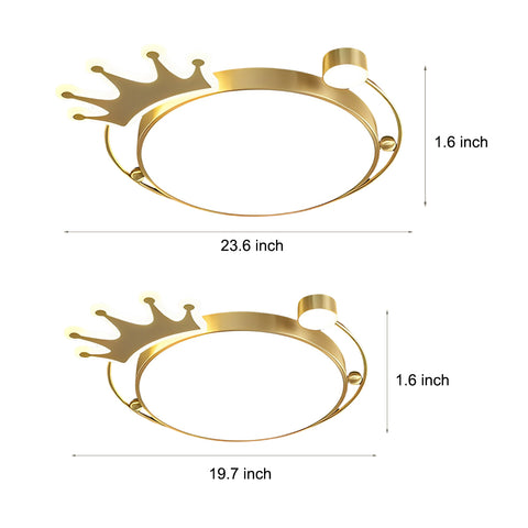 Dazuma Cartoon Crowns Copper Modern Ceiling Light