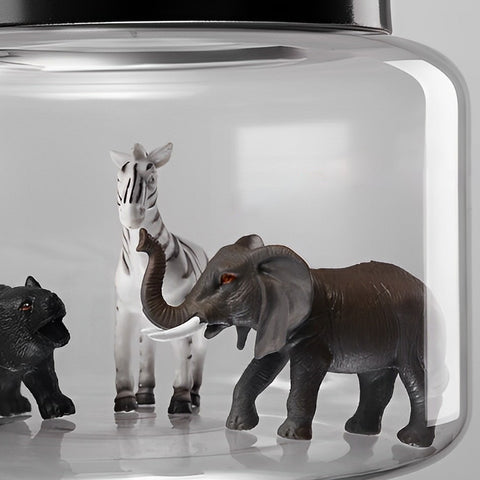 Animal Model Decor Glass Jar LED Black Modern Pendant Light - Dazuma
