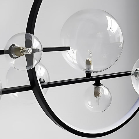 Glass Bubbles LED Black Postmodern Dining Room Chandeliers - Dazuma