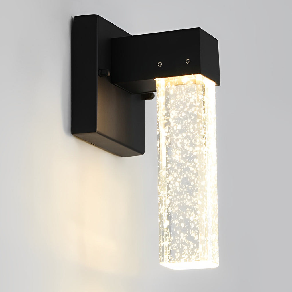 Waterproof Led 10w Crystal Black Modern Outdoor Wall Lamp Exterior Lights Wall Sconce Lighting