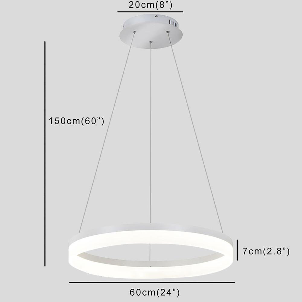 31'' LED 1-Light Pendant Light Modern Contemporary Aluminum Acrylic Circle Circle Design-dazuma
