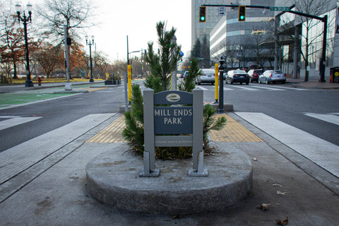 Mill Ends Park in downtown Portland