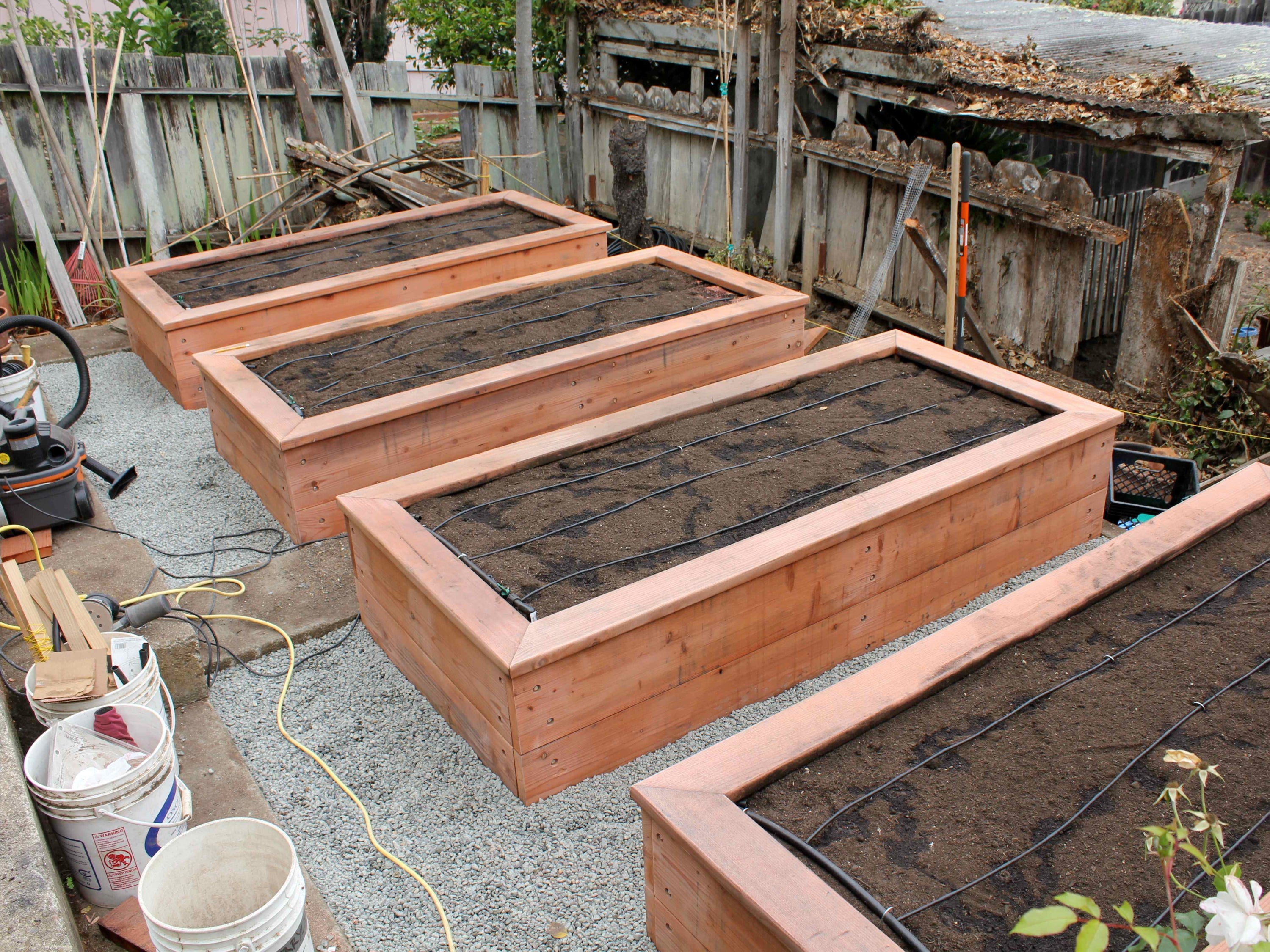 redwood raised garden bed