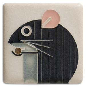 Motawi Tile Mouse, Bone - 3"x 3" - Indio 