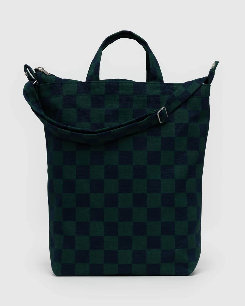 Baggu Zippered Duck Bag - Navy Green Check