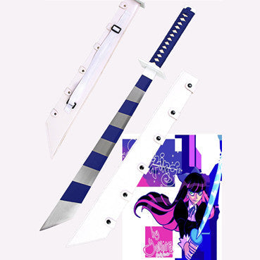 Blue Stocking Stripe Sword in Just $77 (Spring Steel & D2 Steel versions are Available) of Stocking from Panty & Stocking with Garterbelts-Anime Swords