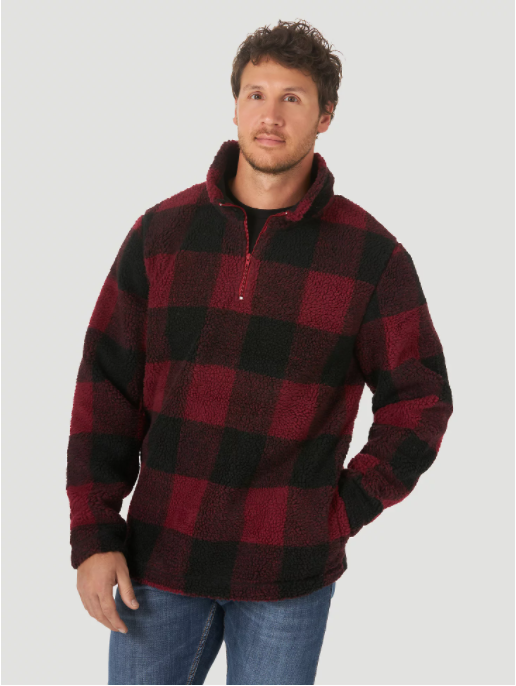 Mens Wrangler Quarter-Zip Pullover Sherpa