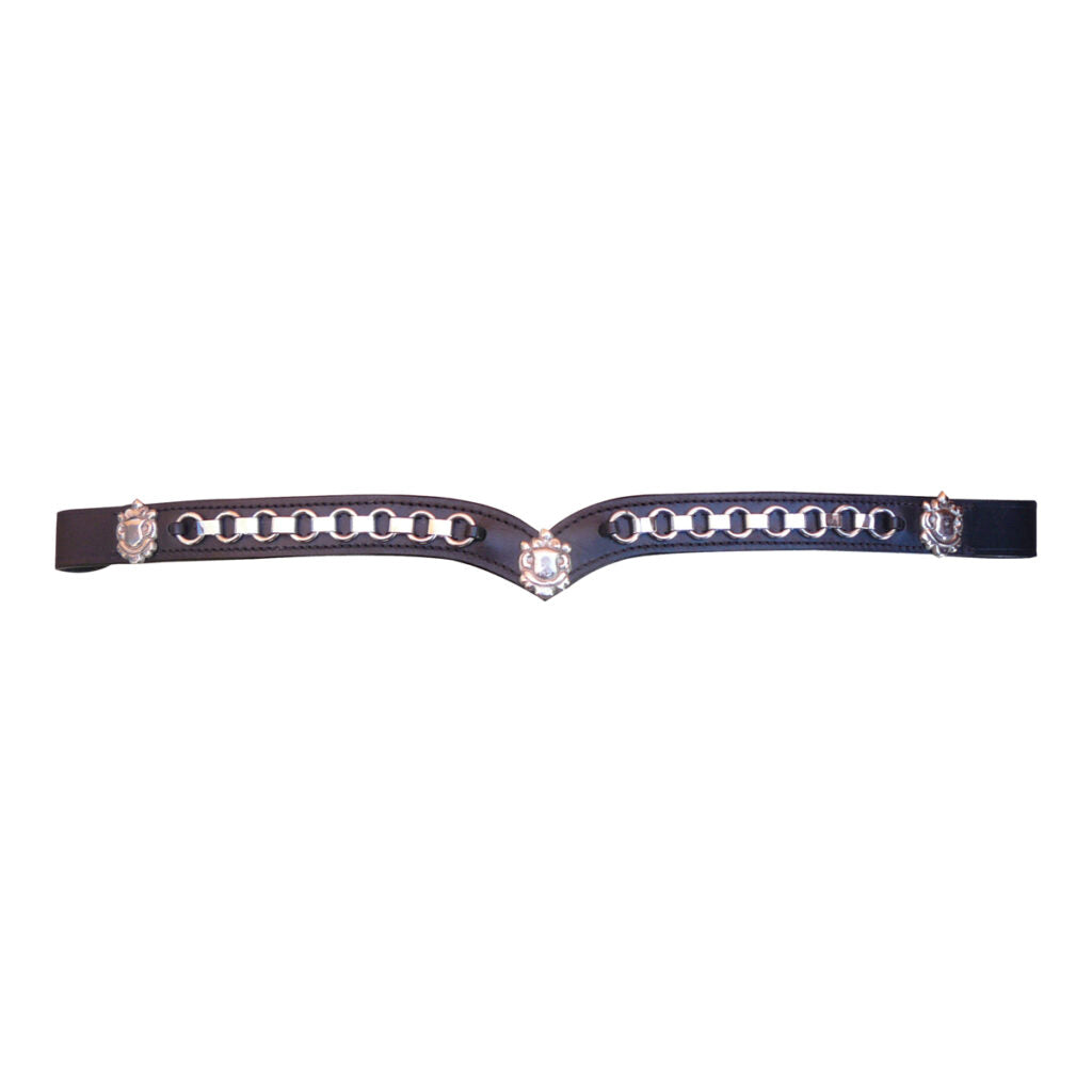 Eureka Silver Chain ''V'' Browband - The Trading Stables