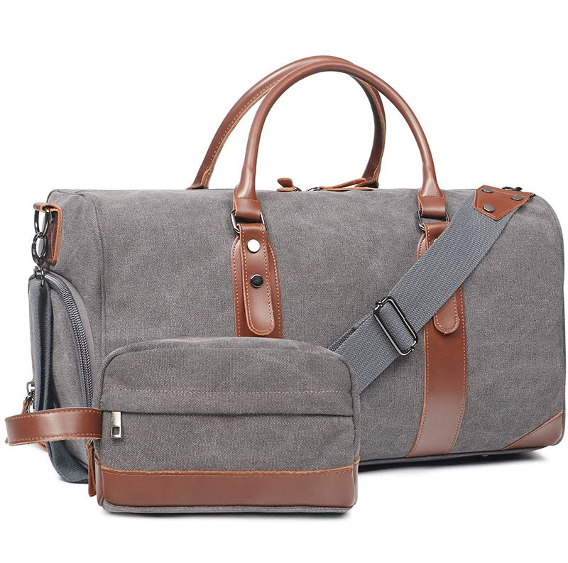 High Quality Canvas Leather Outdoor Sports Weekender Bag