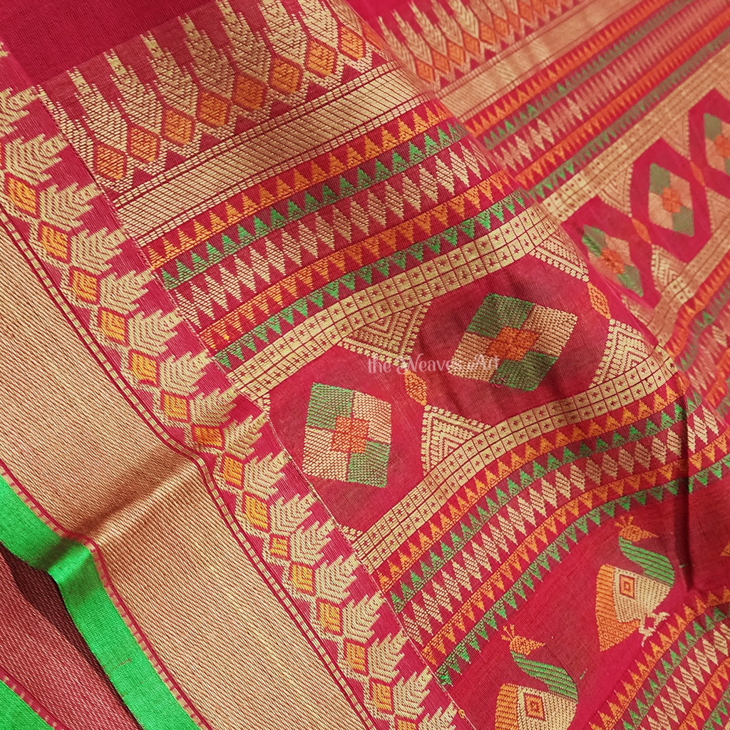 Formal Wear Tye and Dye GiTAGGED Bomkai Orange With Black Border Pure Cotton  Saree, 6.3 m at best price in Bengaluru