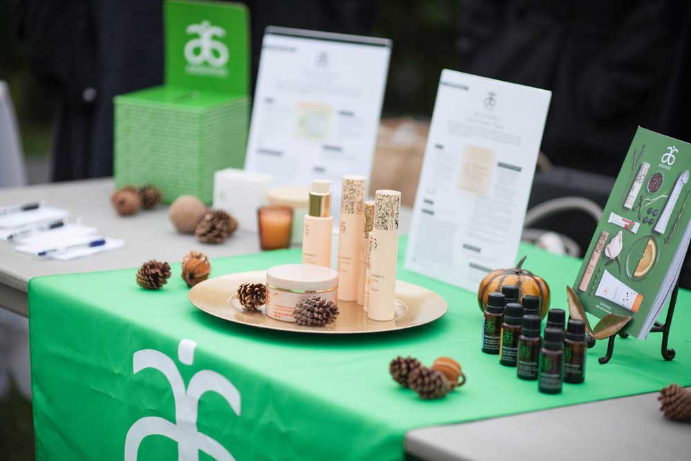 Arbonne booth at Hempsley education event in Columbia, MO
