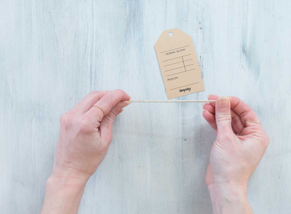 How to attach a tag to your homemade teabag