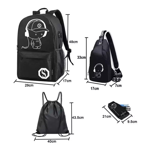 kit-mochila-shoulder-bag-saco-estojo-cadeado-cartoon-luminous-9