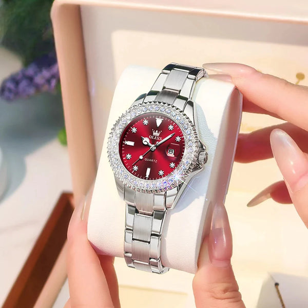 Relógio Feminino Quartz Lume Red