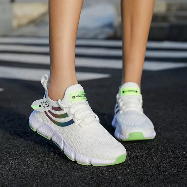 Tênis Colorido Feminino Running Branco