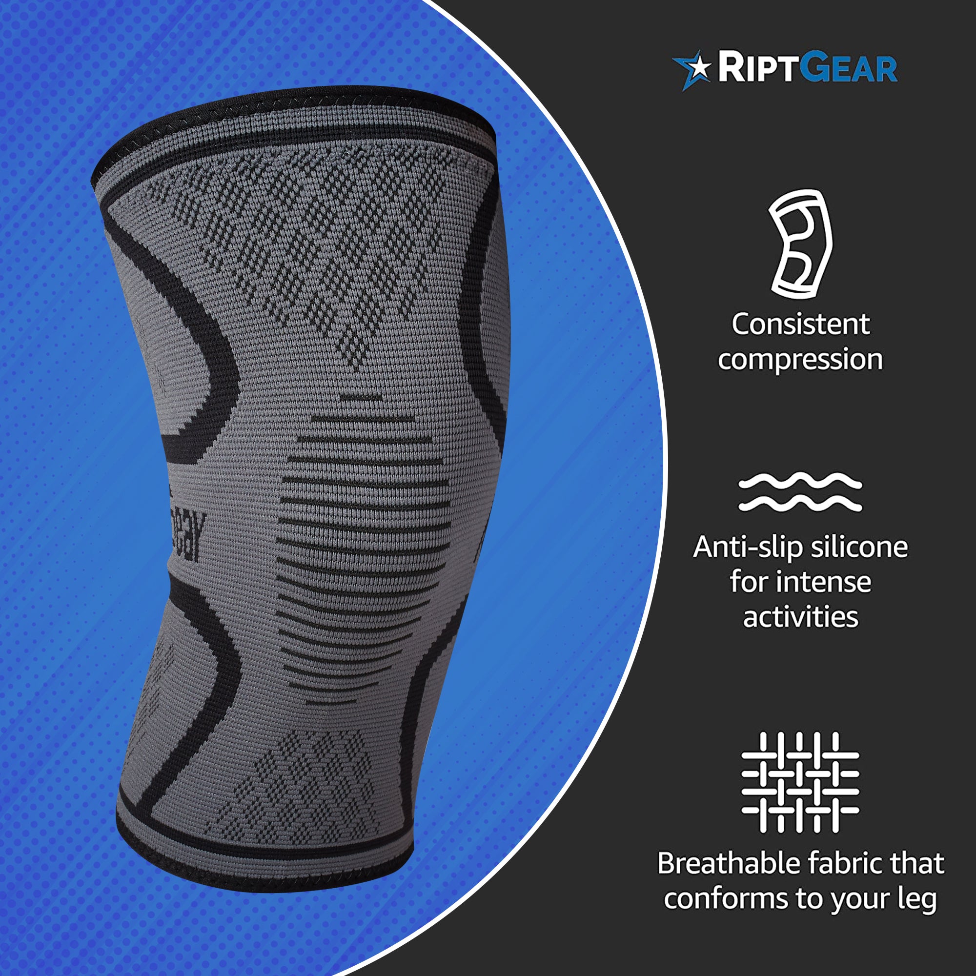 RiptGear Compression Knee Sleeve Brace