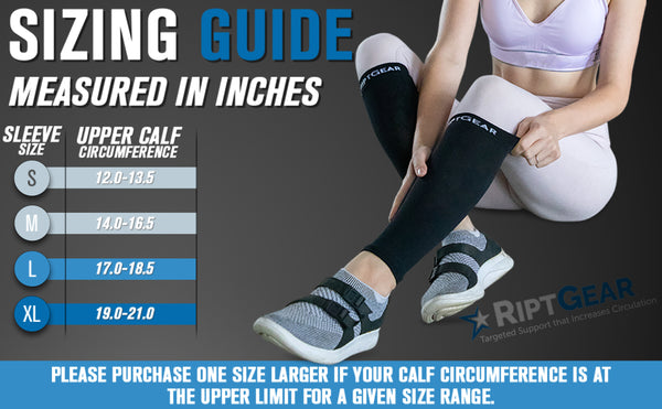 calf compression sleeve sizing