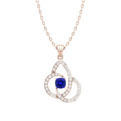 diamond Necklace With Tanzanite Pendant | Perfect Gift For her