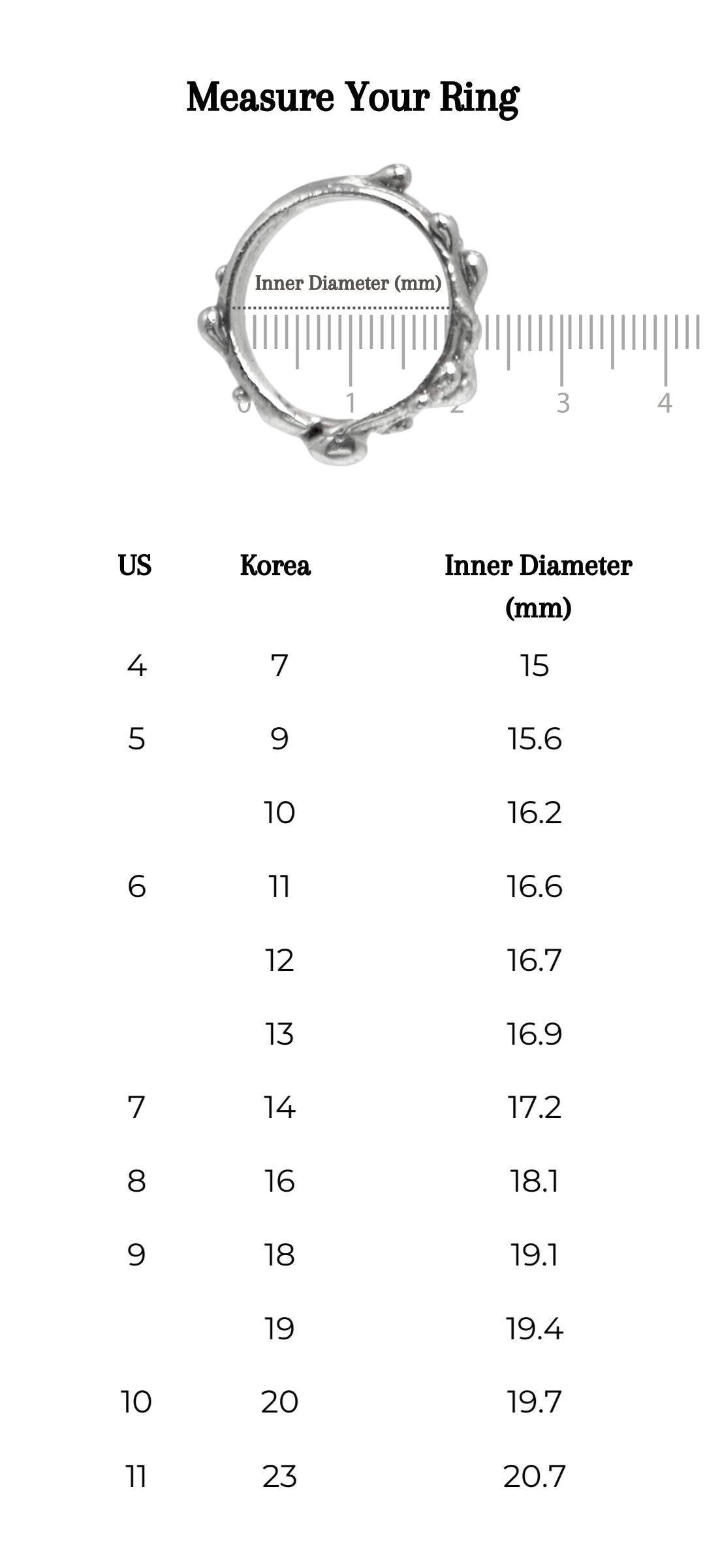 ring size guide for diligems jewelry