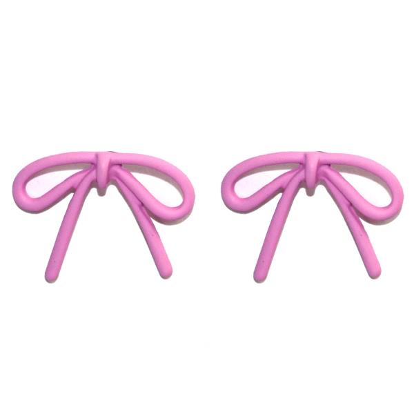Pink Bow Stud