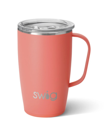 Checkered Pattern - Pink Travel Mug with Handle