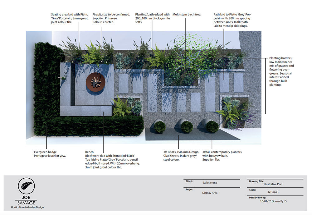 Patio display garden plan