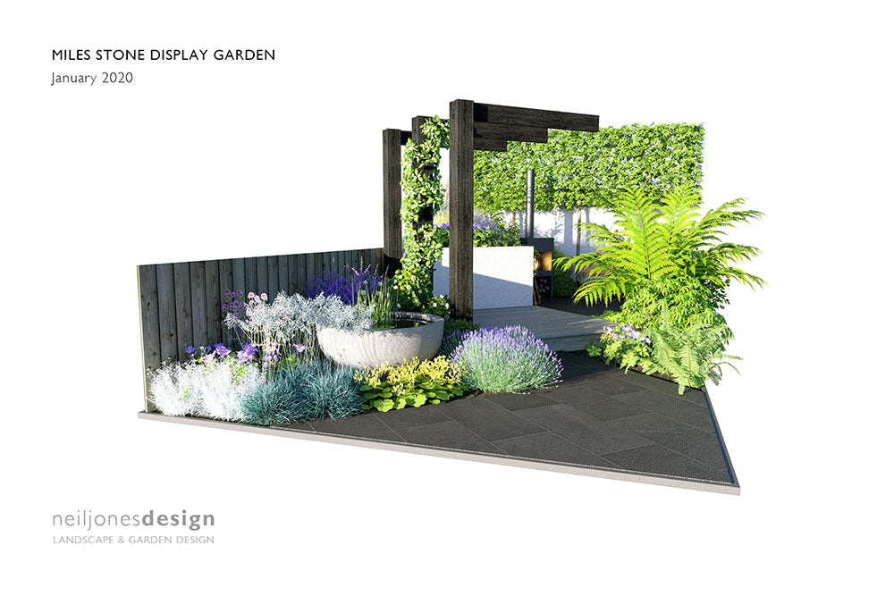 Garden design drawing patio