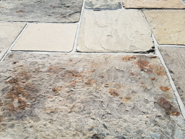 Old Reclaimed York Stone natural paving ethical paving patio slabs Yorkstone York patio