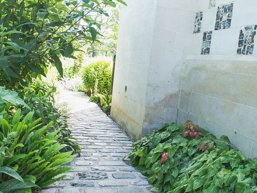 Garden path reclaimed cobbles