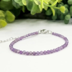 Amethyst 3mm Faceted Adjustable Bracelet - Body Mind & Soul Houston