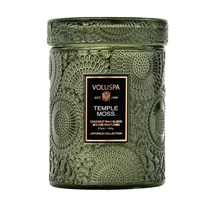 Temple Moss Small Embossed Jar Candle - Body Mind & Soul Houston