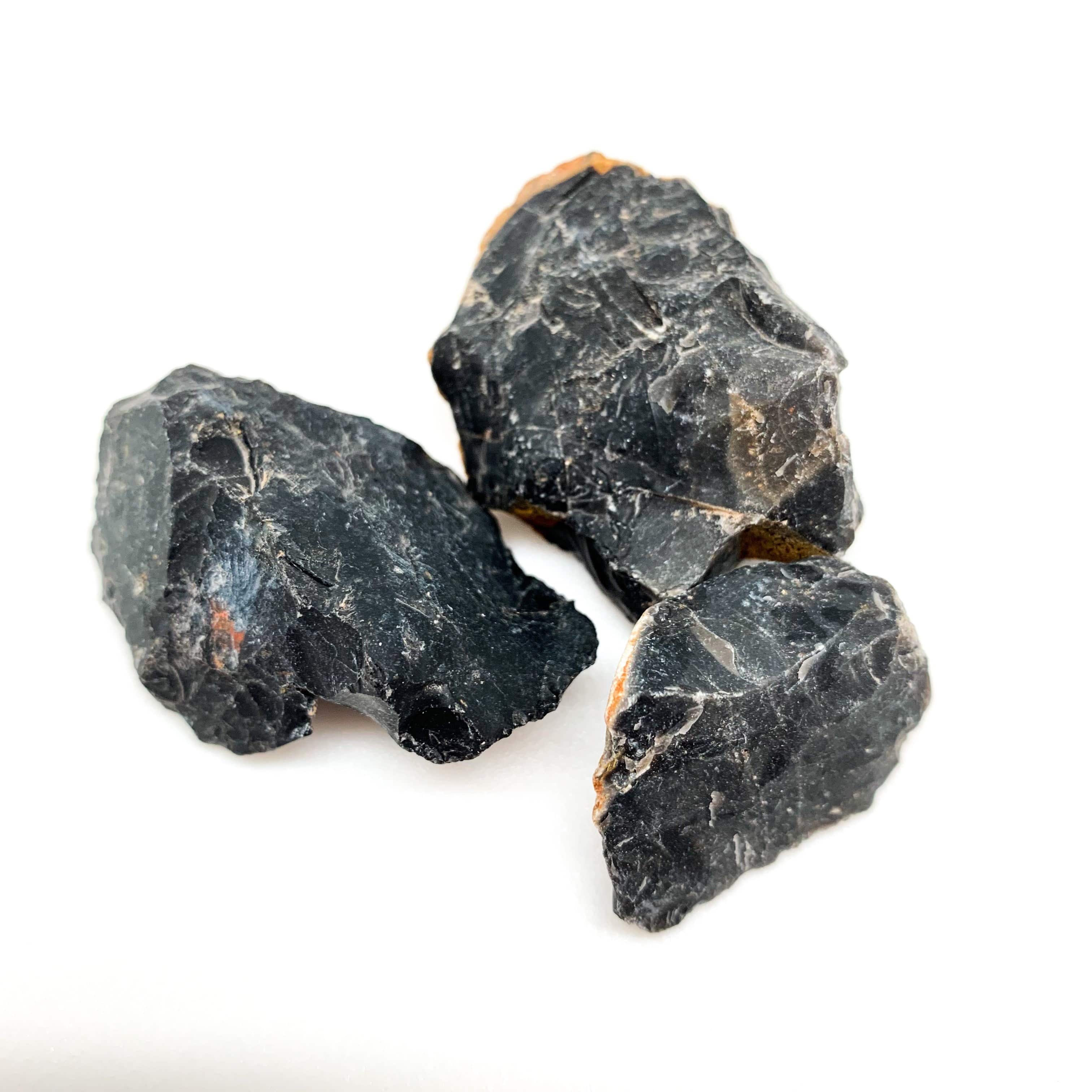 Black Onyx Raw Stones, Large, 15 To 19 Grams, To 1-1/2 Inches