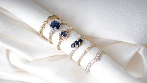 sapphire engagement ring wedding rings yellow gold platinum rings Harrogate Jewellers