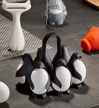 Peleg Design Egguins 3-in-1 Cook, Store and Serve Egg Holder, Penguin-Shaped