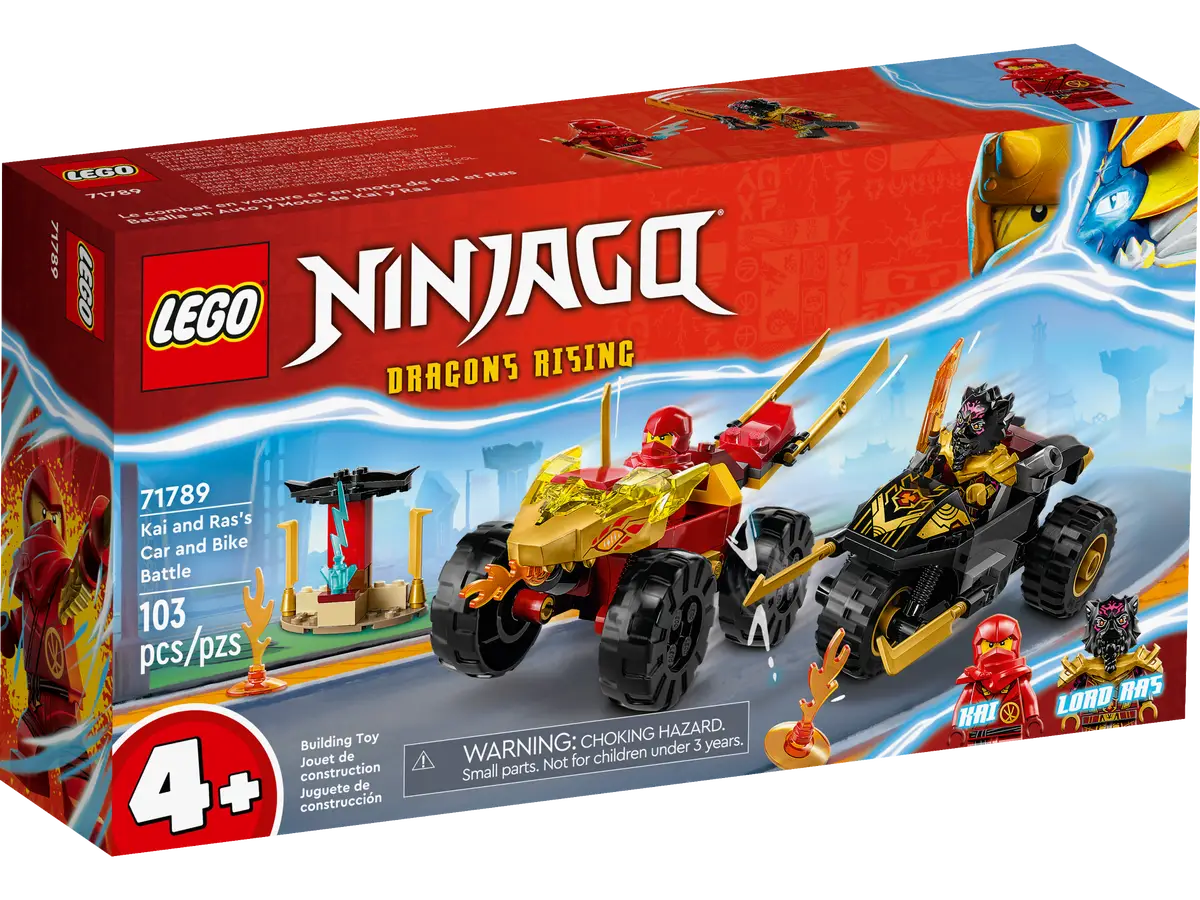 Se LEGO Ninjago Kai Og Ras Bil Og Motorcykkelkamp - LEGO - Legekammeraten.dk hos Legekammeraten.dk