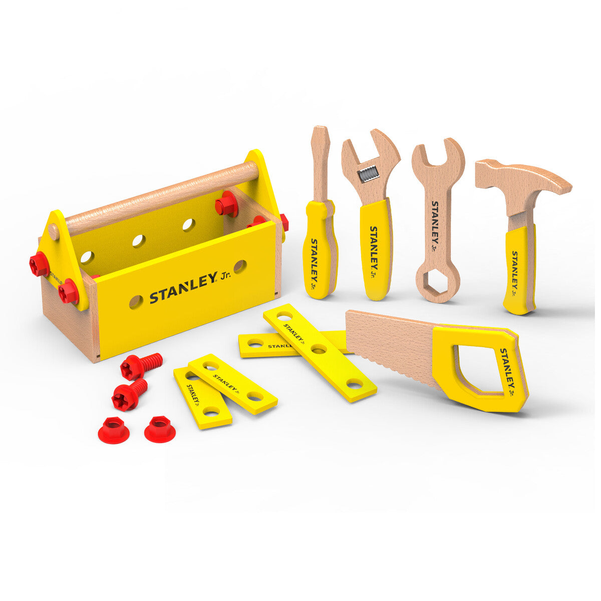 6: Stanley Jr. - Wooden Toolbox + hand tool (SWRP004-SY)