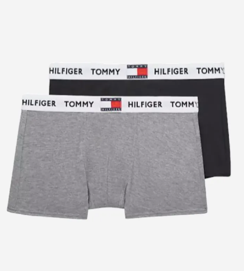 Billede af Tommy Hilfiger 2-pak Boksershorts Grey/Black - underbuks - Legekammeraten.dk