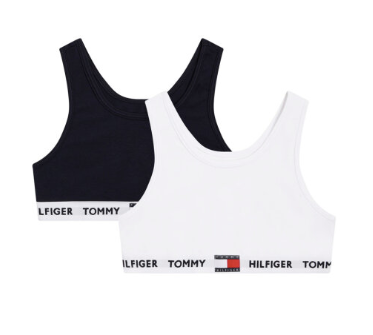 Billede af Tommy Hilfiger 2-Pak Bralette White/Black - Legekammeraten.dk