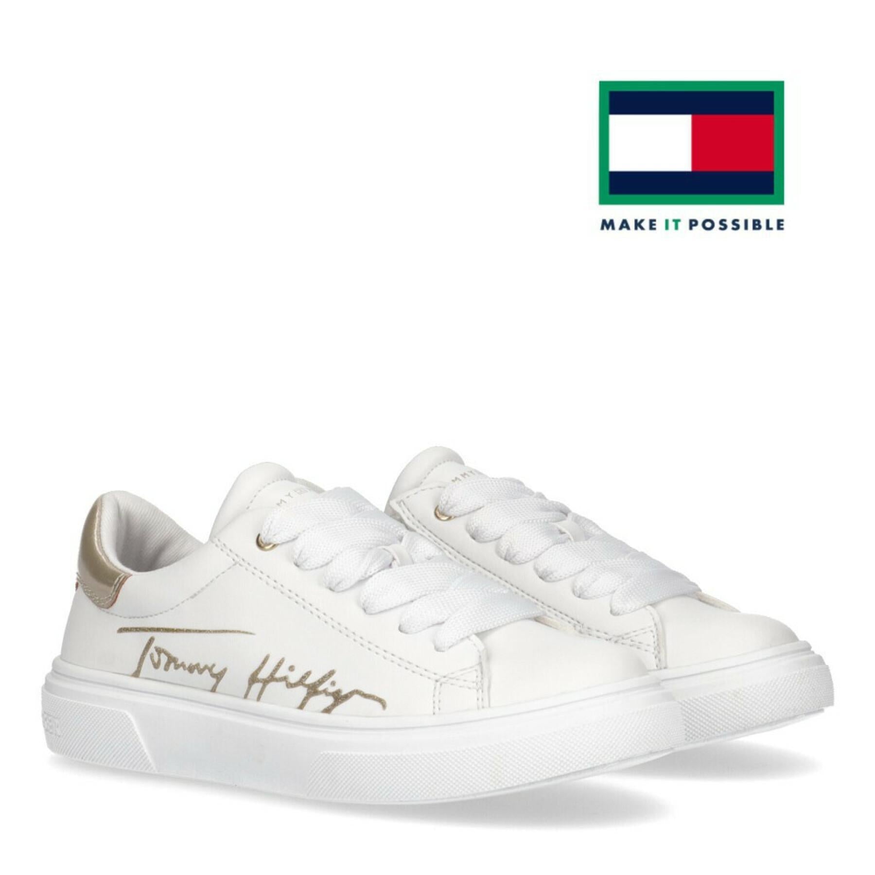 Billede af Tommy Hilfiger Sko White/Platinum - Børnesko - Legekammeraten.dk