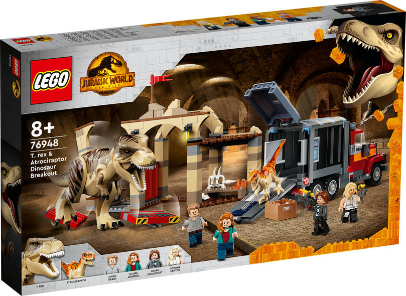 Billede af LEGO Jurassic World T. rex og atrociraptor på dinosauerflugt - Lego - Legekammeraten.dk