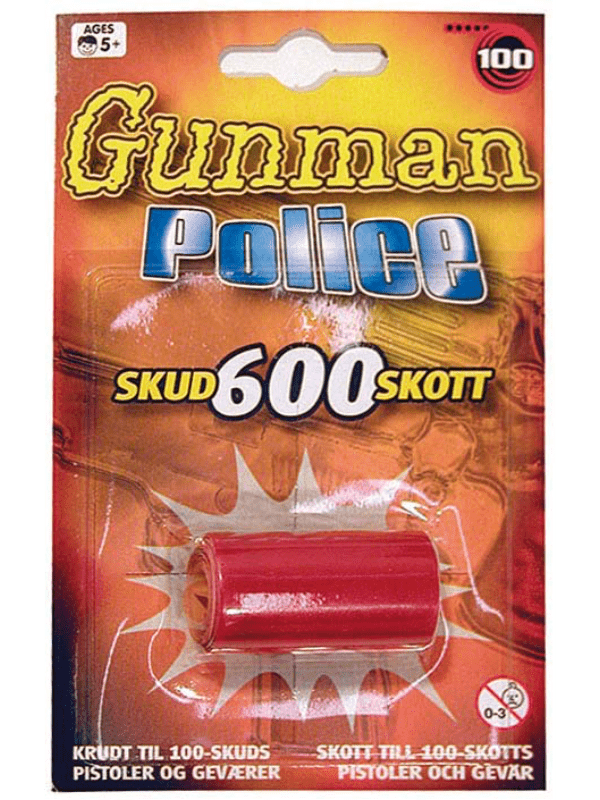 Legetøjs Gunman Police 6 Ruller Med 100 Skud - Legekammeraten.dk