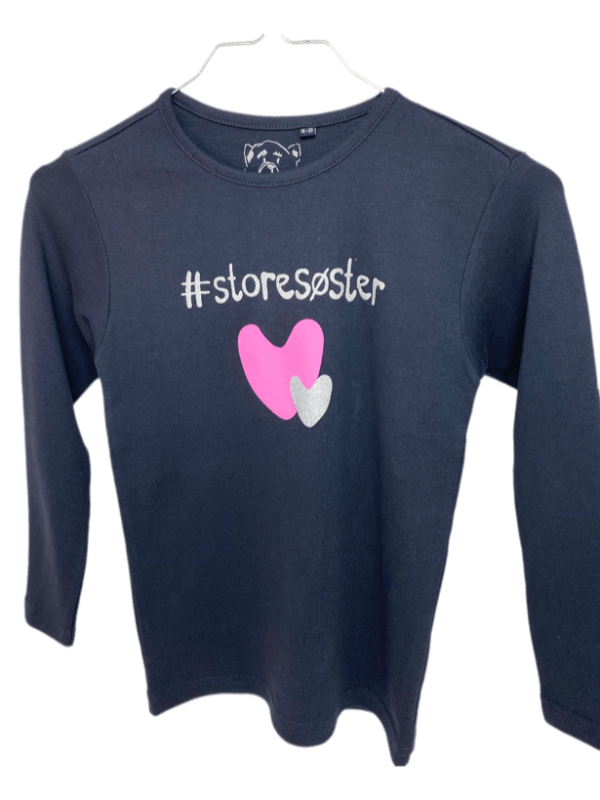 #Storesøster T-Shirt L/S, Dark Navy - Jeg skal være storesøster T-Shirt - Legekammeraten.dk