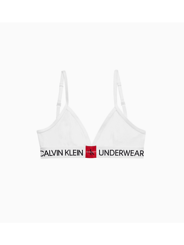 Billede af Calvin Klein Triangle Bralette White Pige - Legekammeraten.dk