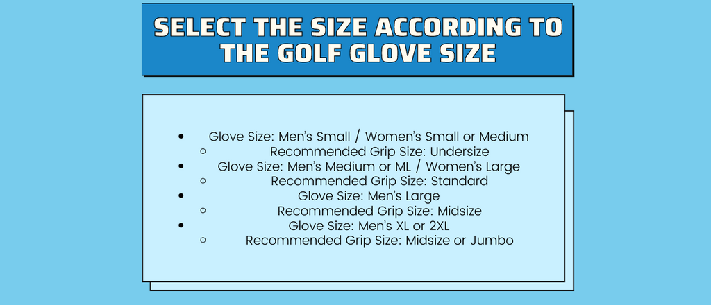 golf grip size chart