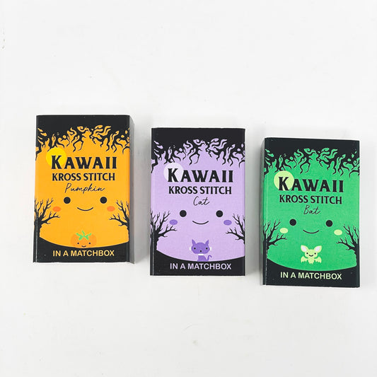 Kawaii Rainbow Arc Mini Cross Stitch Kit in a Matchbox