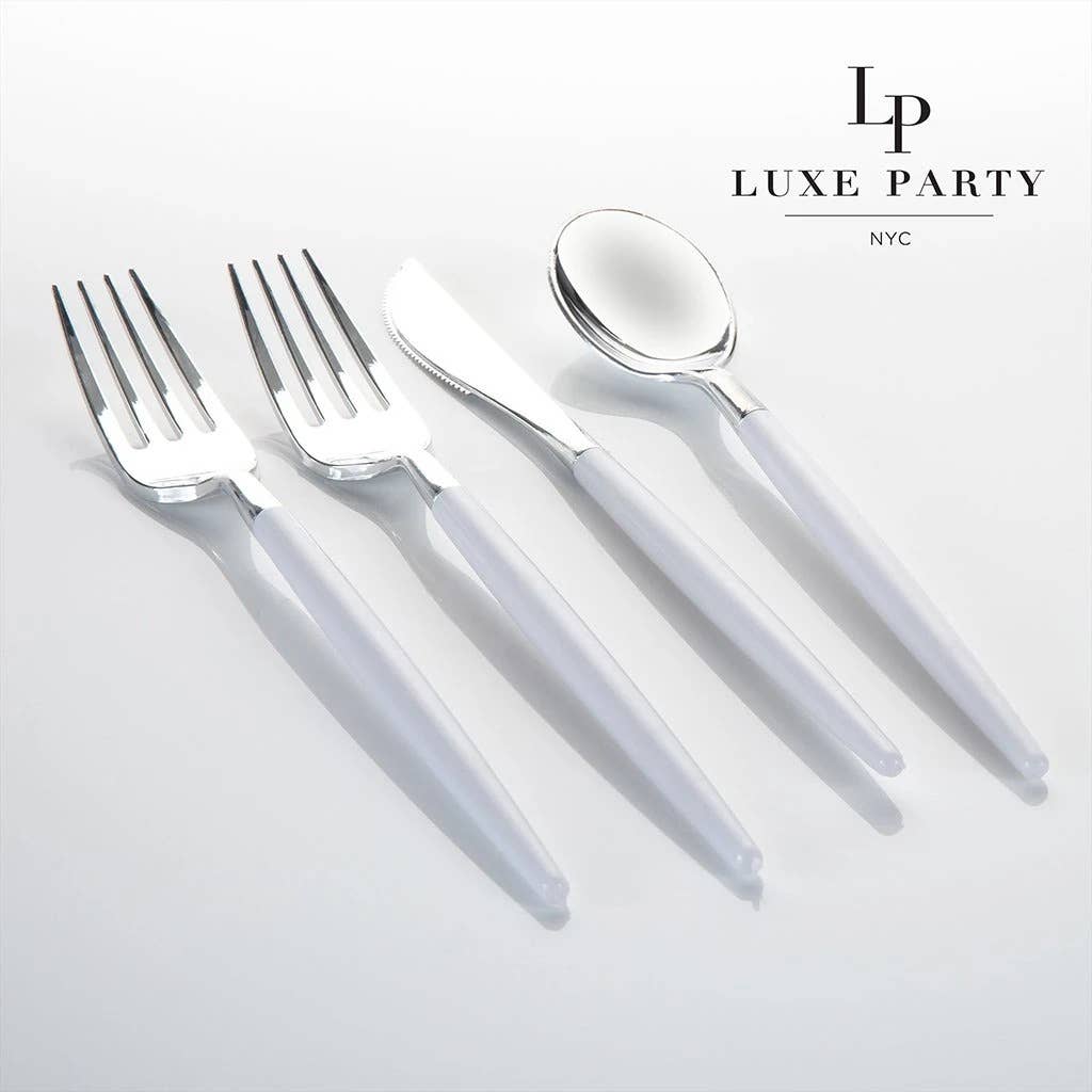 Neo Classic Clear and Gold Plastic Cutlery Set