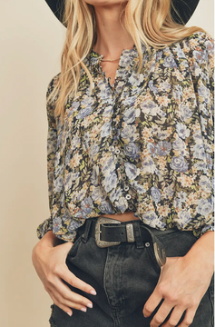 Flower button down blouse