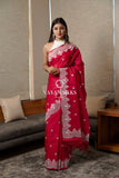 Nazaakat - Red Rose Saree with Thread Embroidery