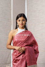 Load image into Gallery viewer, Unique Light Red Woven Printed Tussar Silk Saree