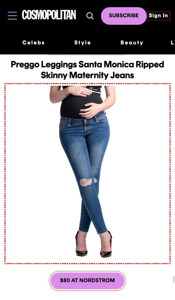 Cosmo 2023 feature fro Santa Monica Maternity Jeans
